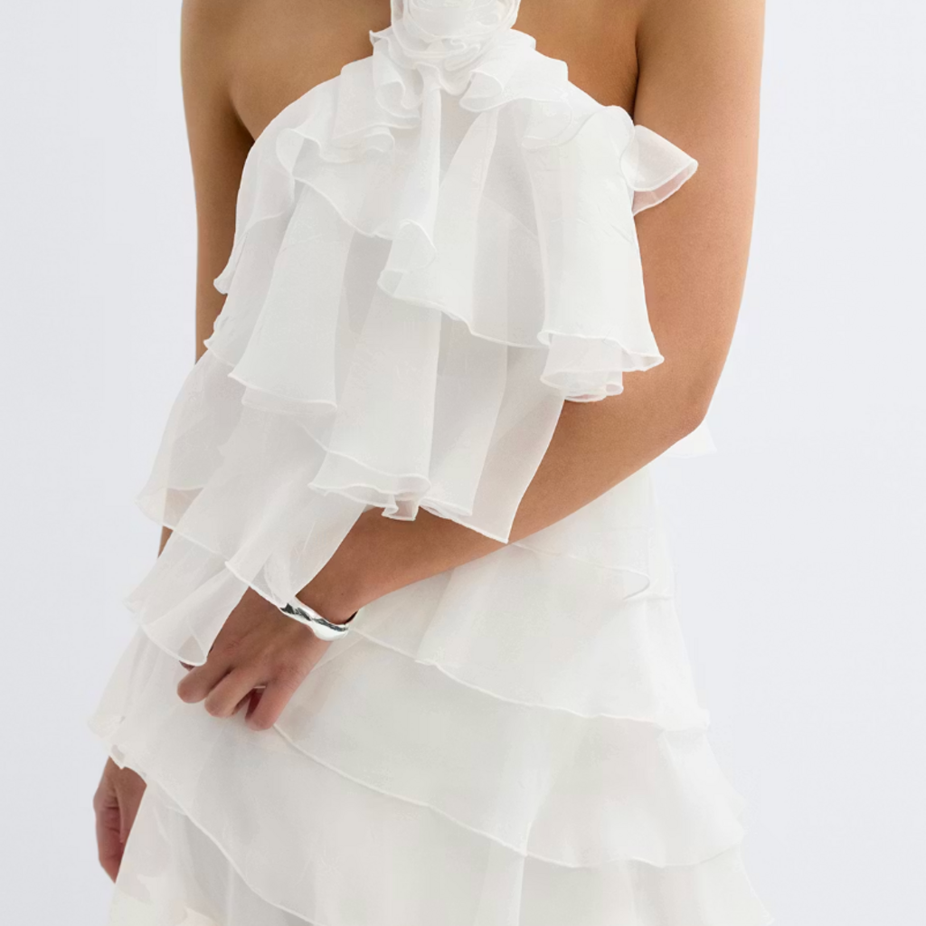 Gina Tricot Mini frill dress 28327 Creme (1263)