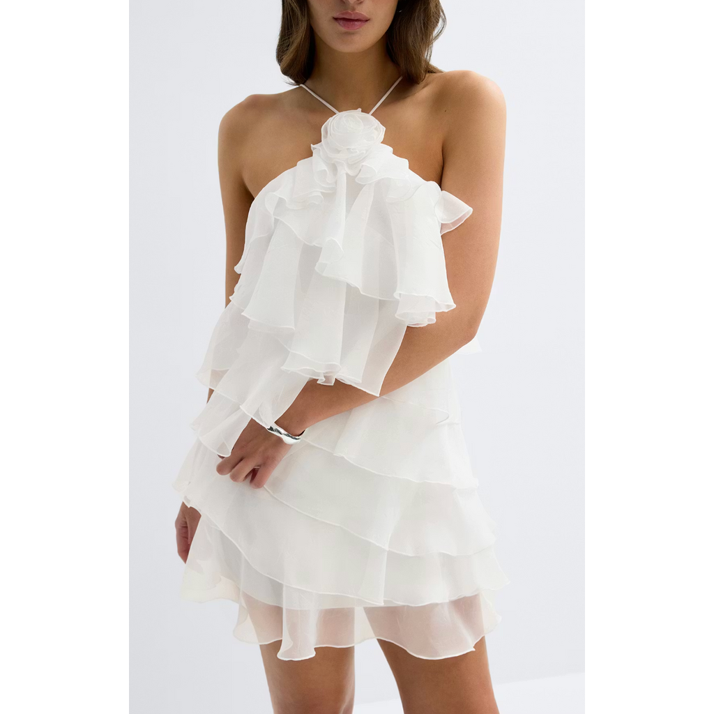Gina Tricot Mini frill dress 28327 Creme (1263)