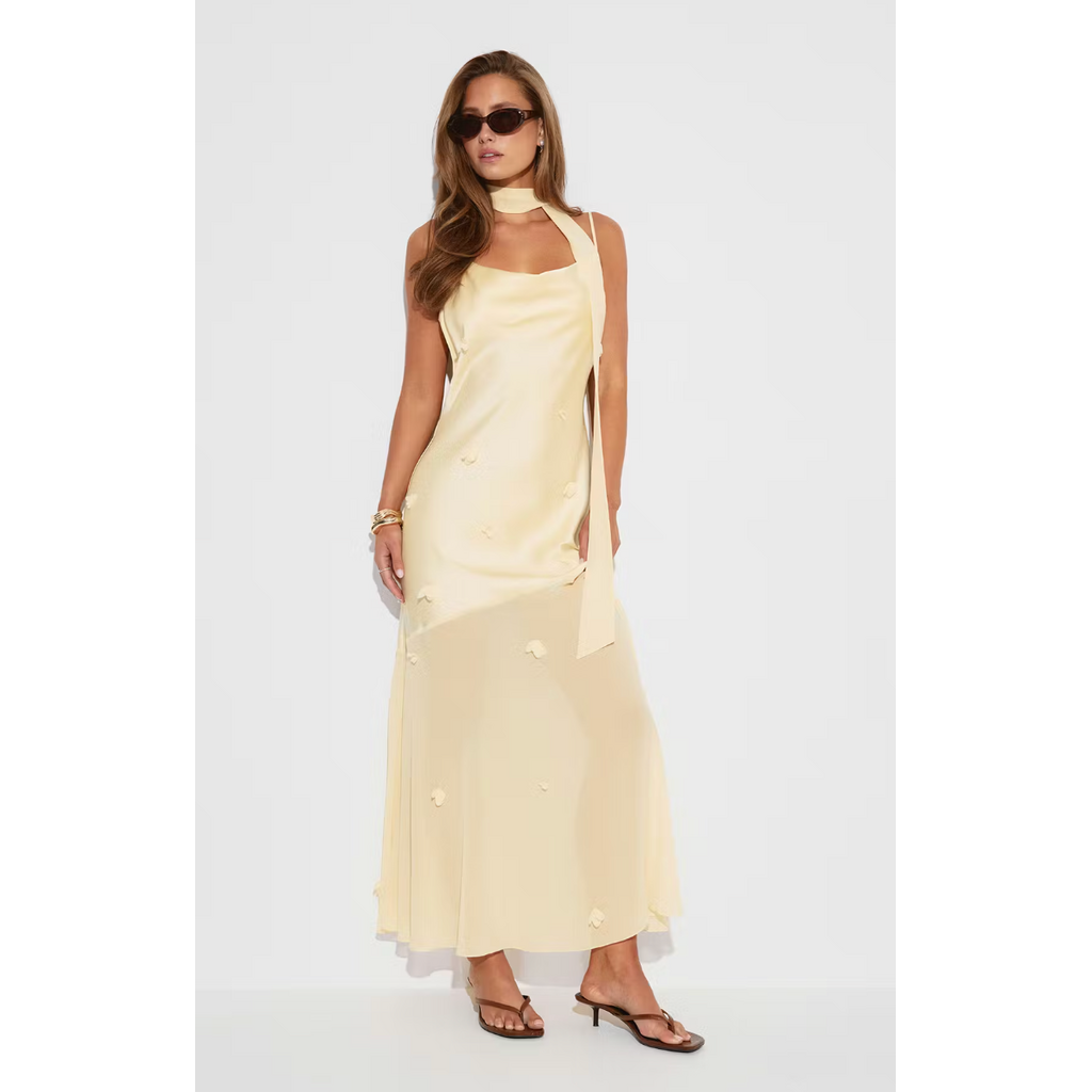 Gina Tricot Floral maxi cowlneck dress 28004 Anise flower (2205)