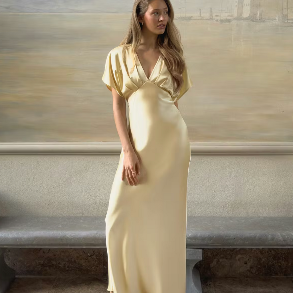 Gina Tricot Satin maxi dress 28005 Anise flower (2205)