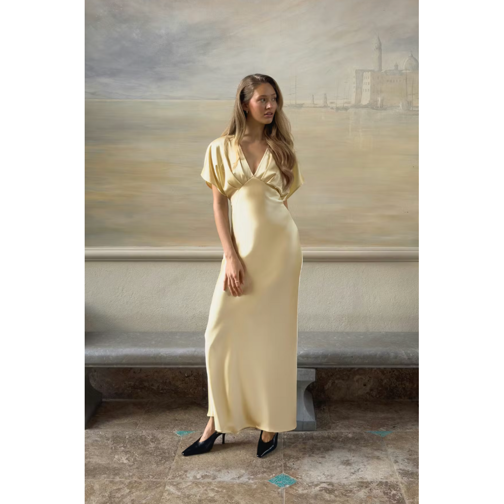 Gina Tricot Satin maxi dress 28005 Anise flower (2205)