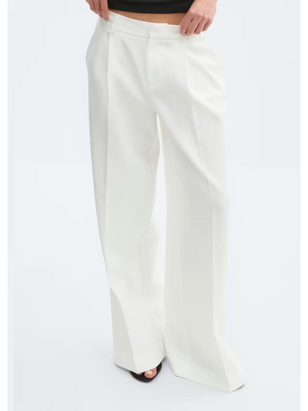 Gina Tricot Mid waist pleated trousers 27701 White (1000)