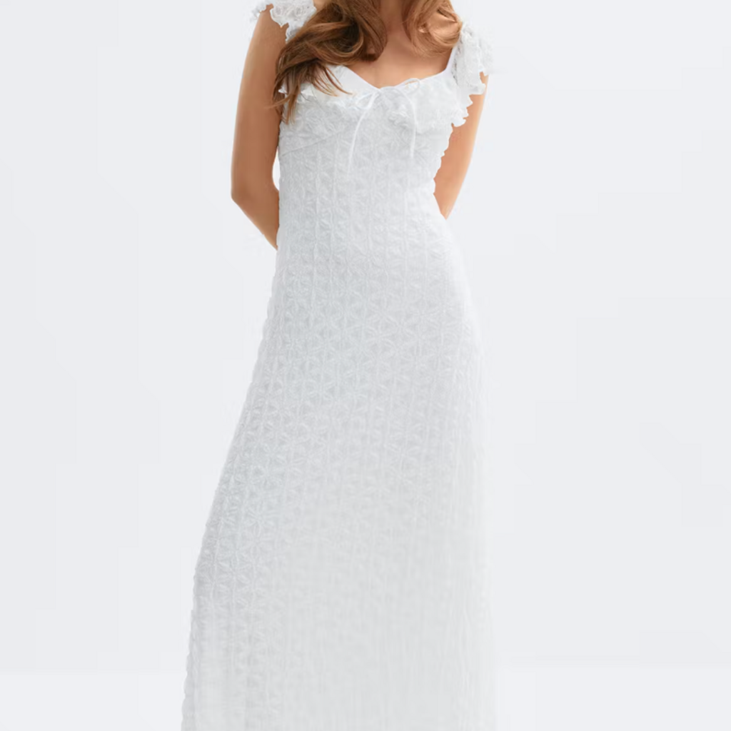 Gina Tricot Frill maxi dress 27596 Offwhite