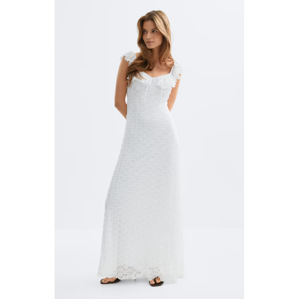 Gina Tricot Frill maxi dress 27596 Offwhite
