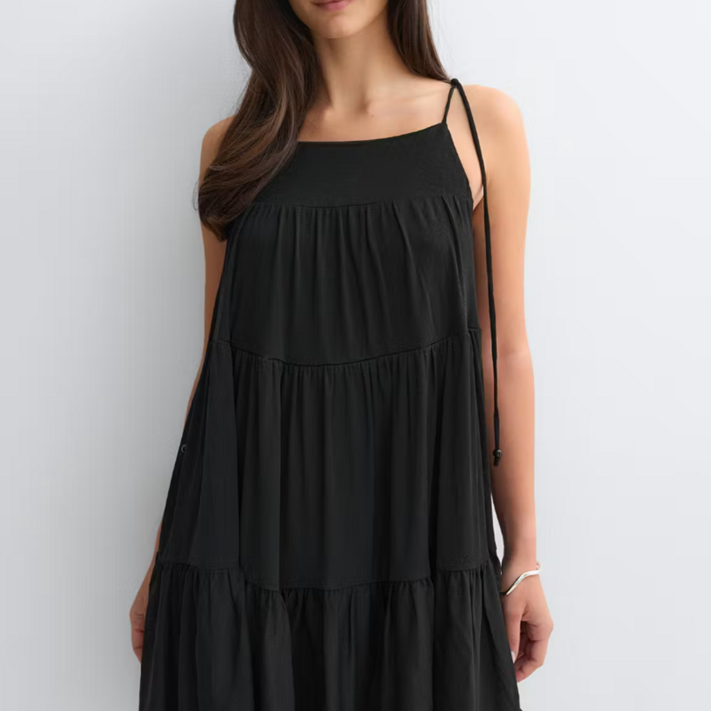 Gina Tricot Flowy strap detail dress 27504 Black (9000)