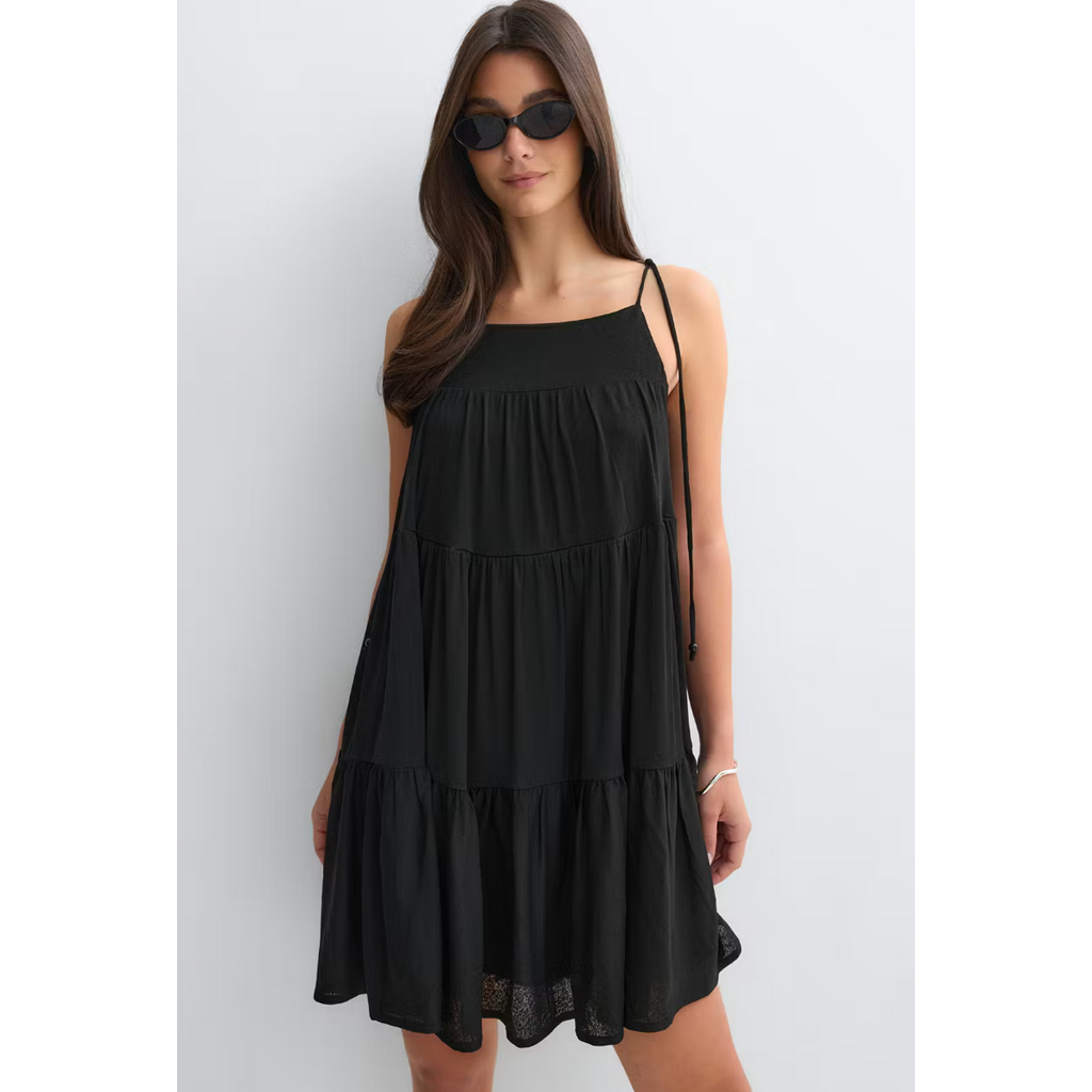 Gina Tricot Flowy strap detail dress 27504 Black (9000)