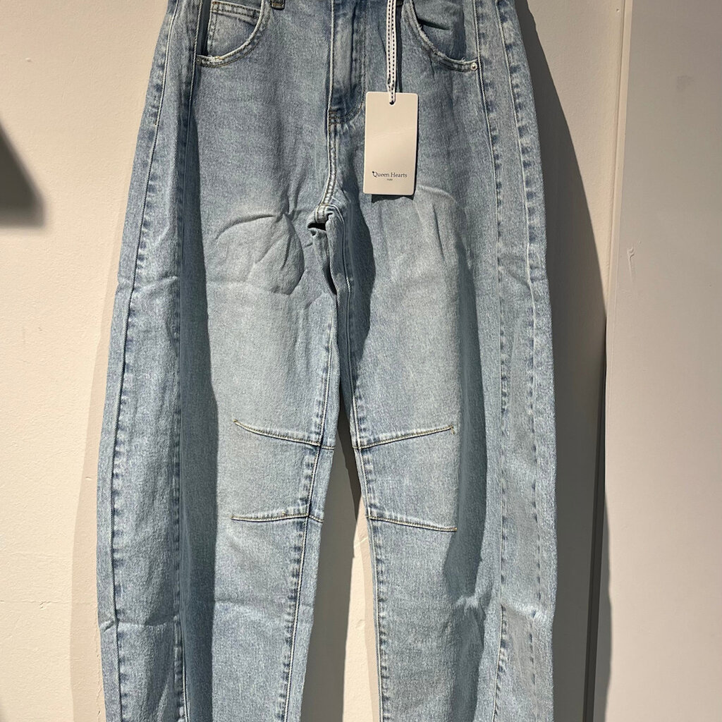 Barrel fit jeans stretch naden // light blue