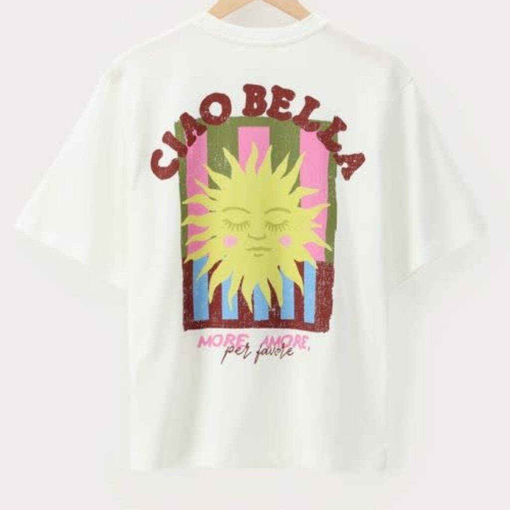 T-shirt met zon Ciao bella MJ16281 Wit