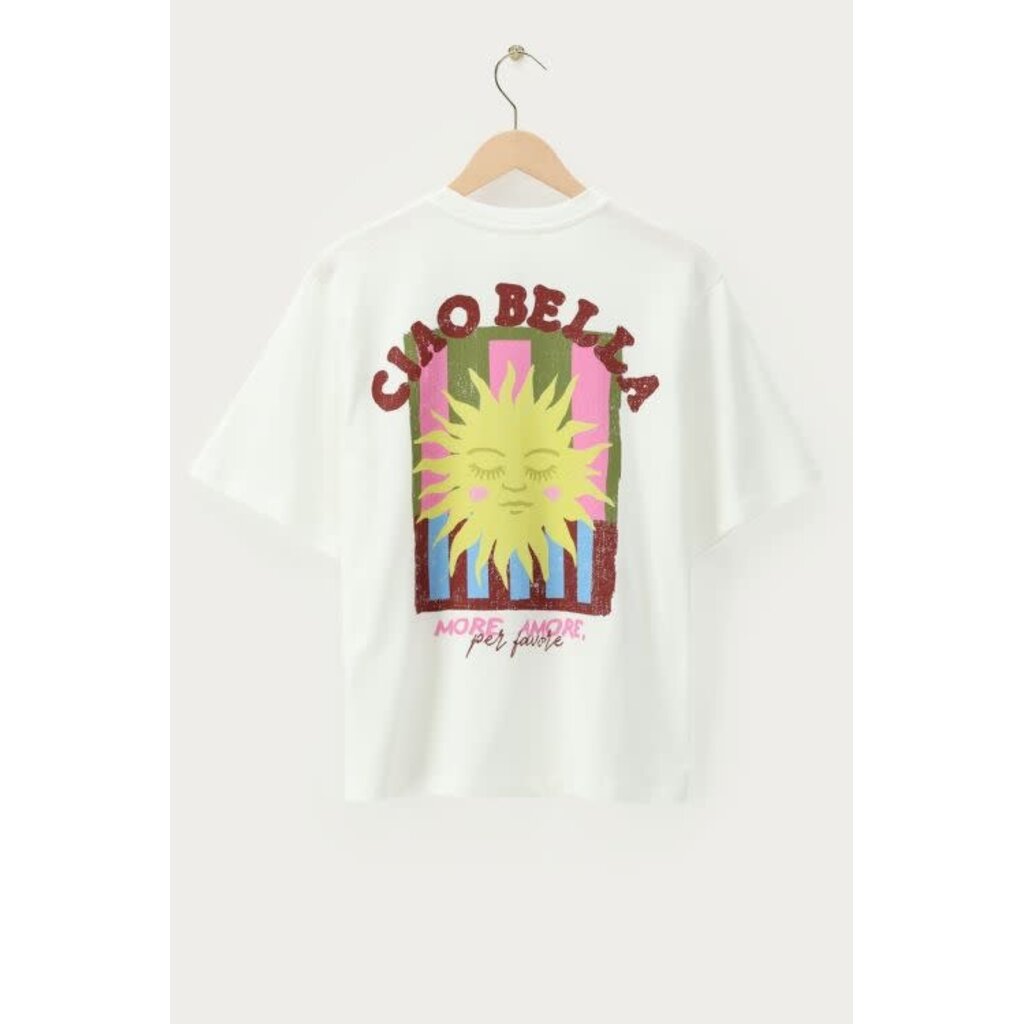 T-shirt met zon Ciao bella MJ16281 Wit