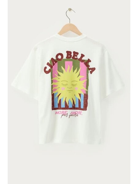 T-shirt met zon Ciao bella MJ16281 Wit