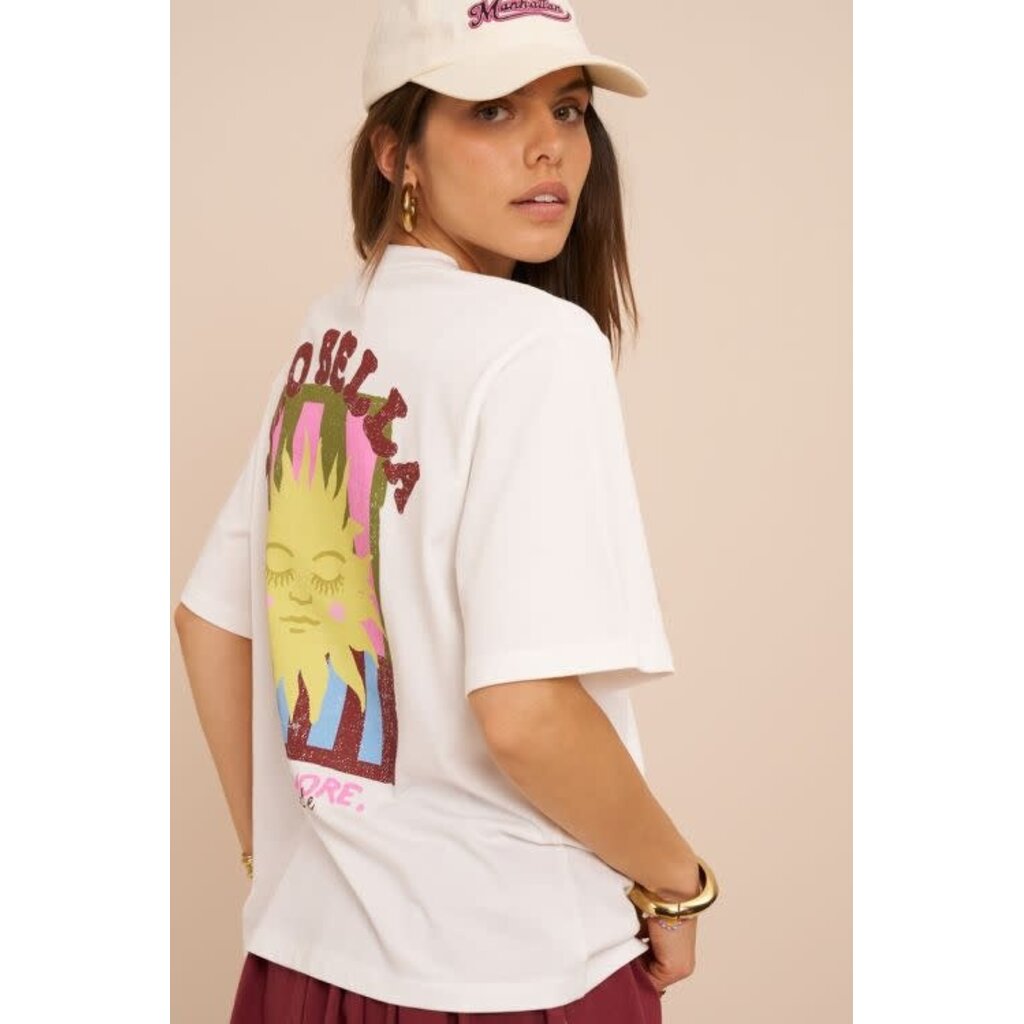 T-shirt met zon Ciao bella MJ16281 Wit