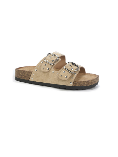 Slippers studs chunky zool - khaki/zilver