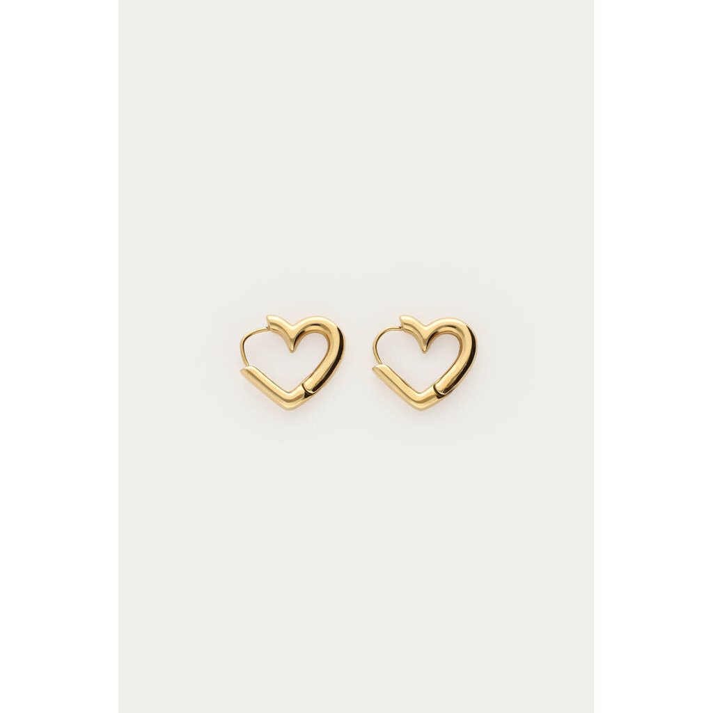 Oorbellen heart hoops MJ10395 Goud