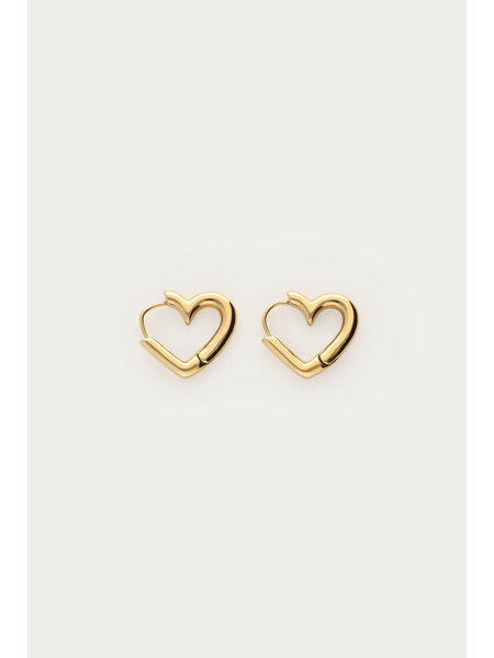 Oorbellen heart hoops MJ10395 Goud