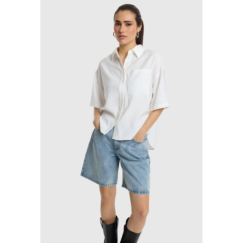 ALIX modal short sleeve blouse (2606927764) soft white