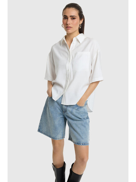 ALIX modal short sleeve blouse (2606927764) soft white