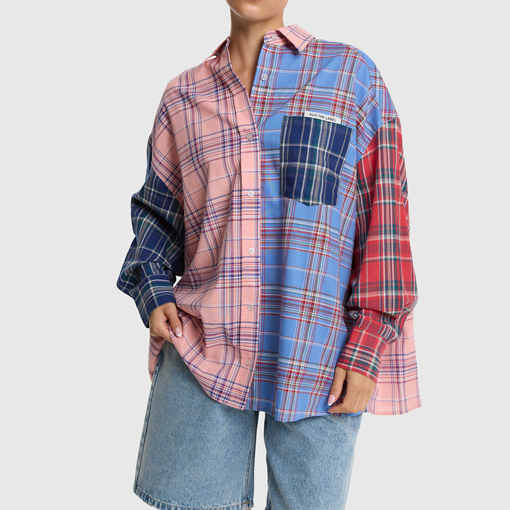 ALIX check mix blouse (2606939752)