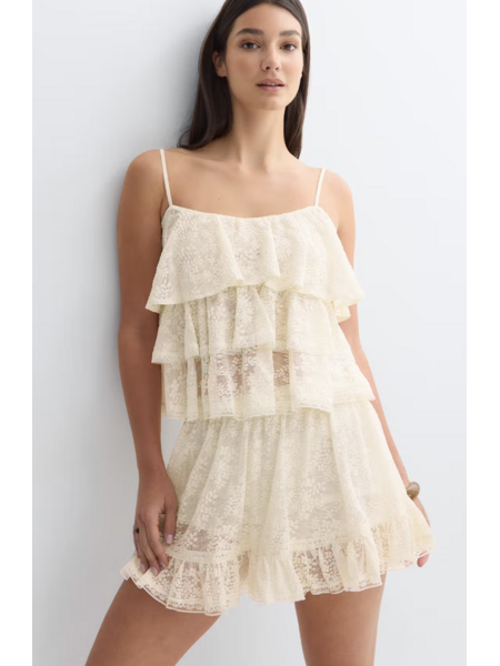 Gina Tricot Lace frill singlet 27484 Cream (1047)