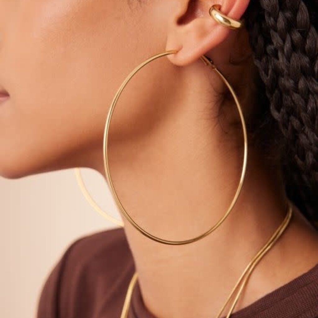 Basic grote oorringen extra large MJ16620 Goud