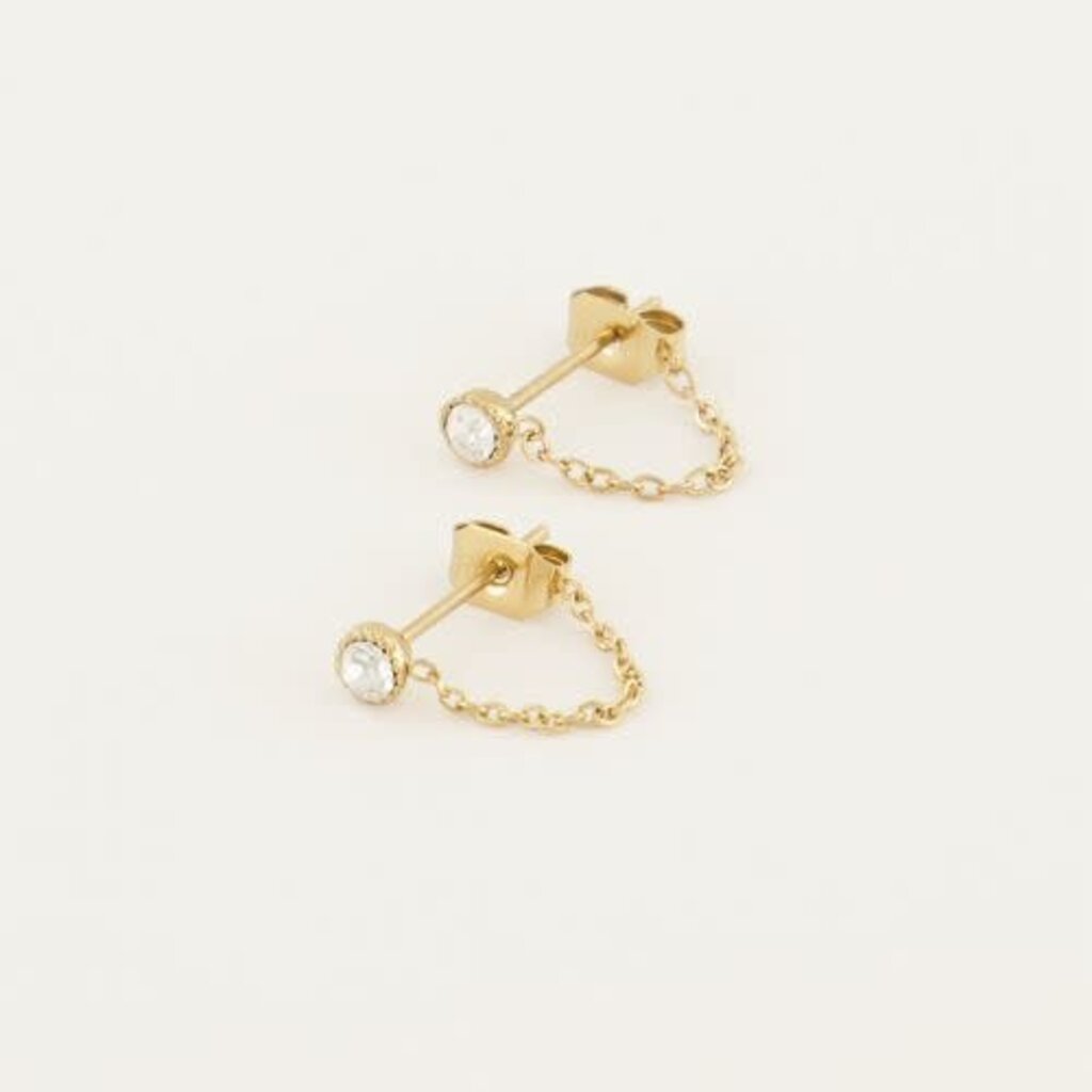 Earring chain strass MJ06891 Goud