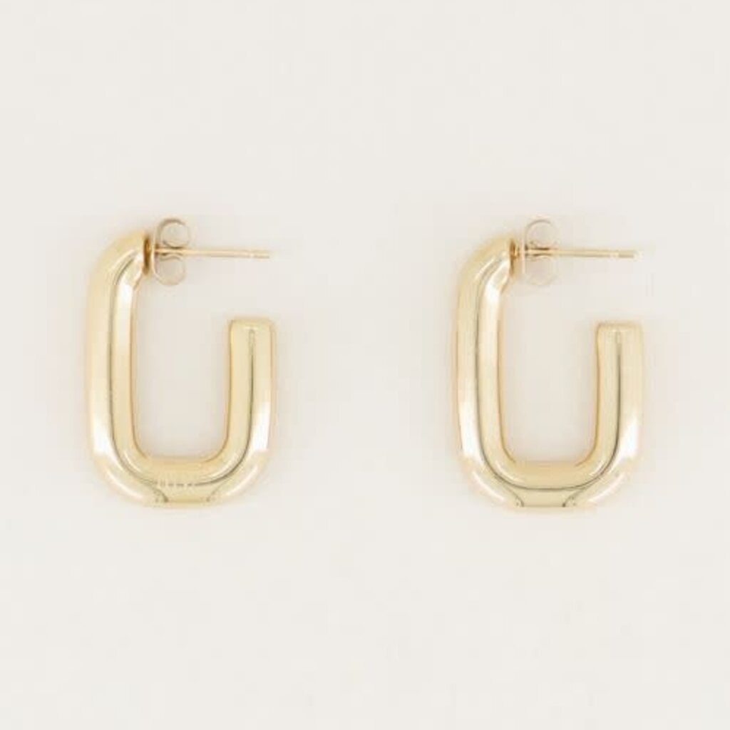 Earrings rectangular MJ02424 Goud