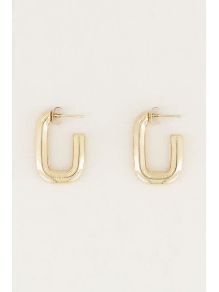 Earrings rectangular MJ02424 Goud