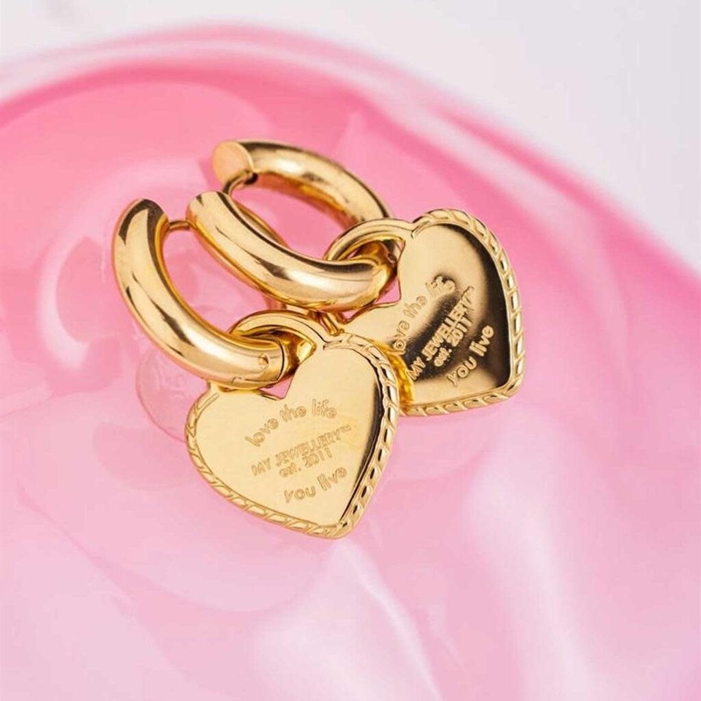 Oorbel candy couture hart  MJ06287 Goud