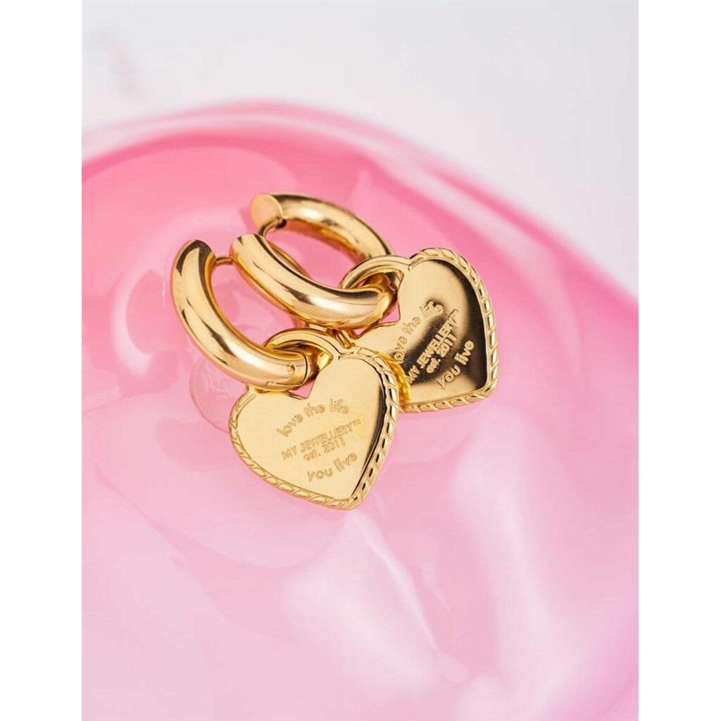 Oorbel candy couture hart  MJ06287 Goud