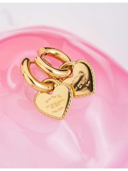 Oorbel candy couture hart  MJ06287 Goud