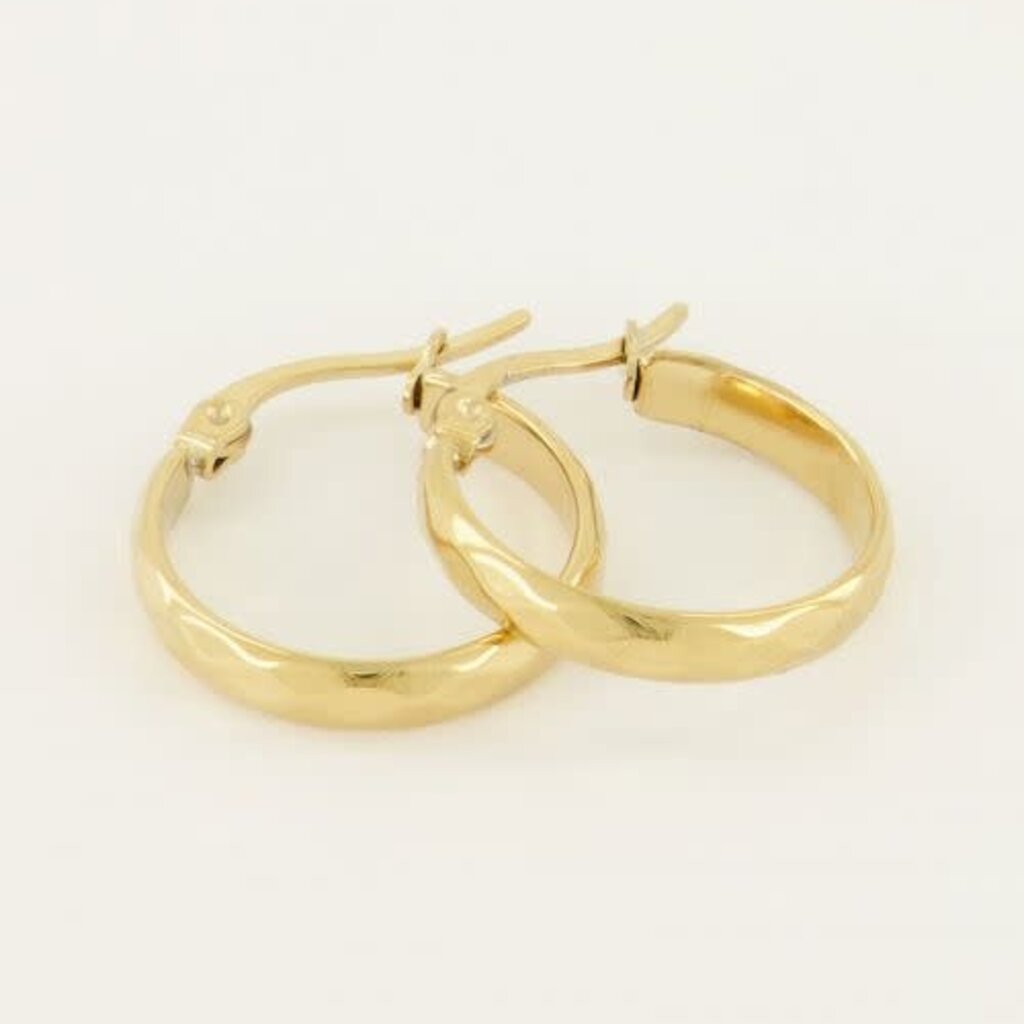Oorbellen rond patroon MJ04360 Goud