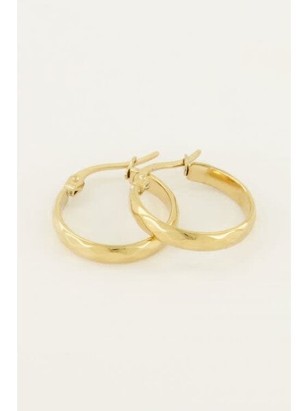 Oorbellen rond patroon MJ04360 Goud