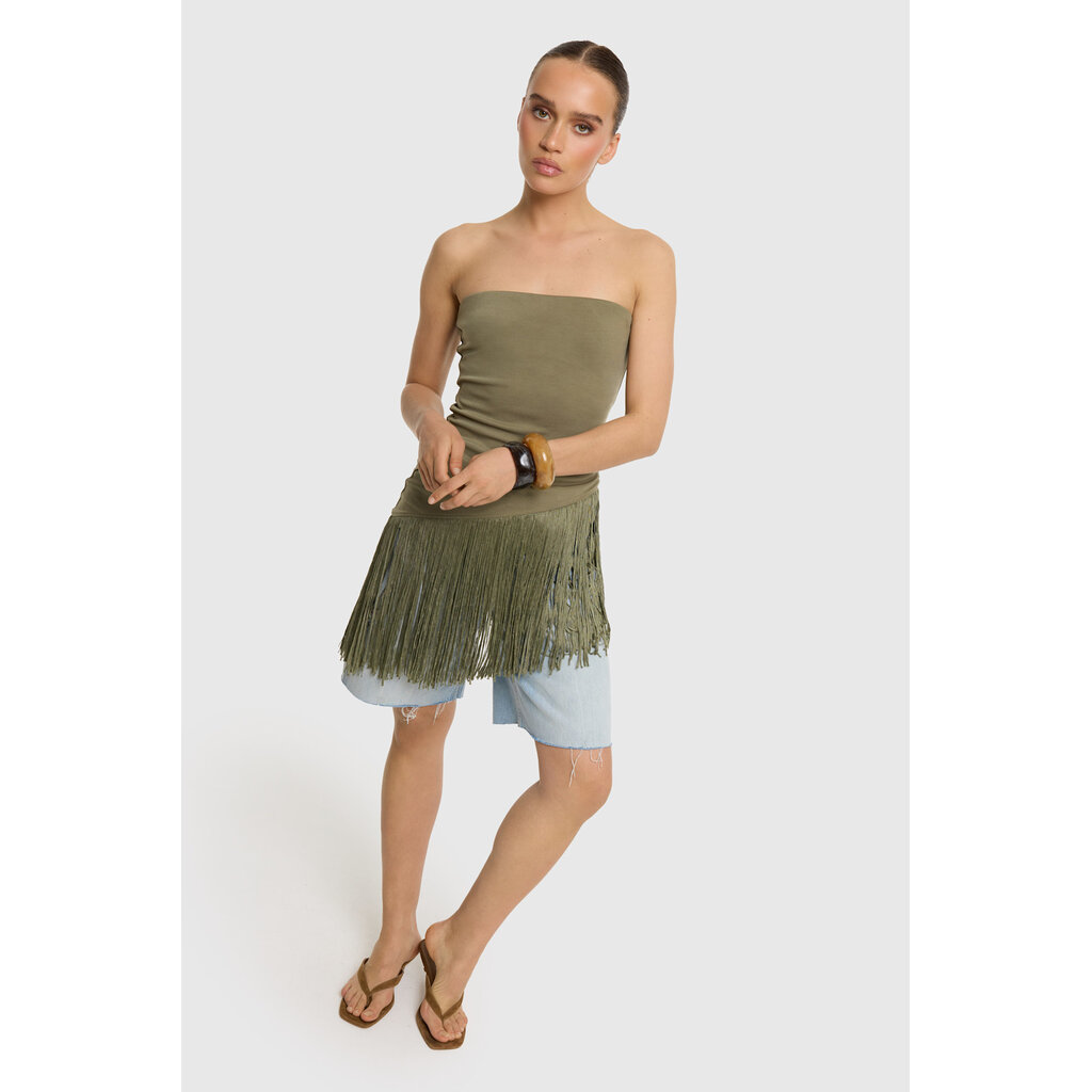 REFINED strapless assymetric top FIE (R2606850204) army