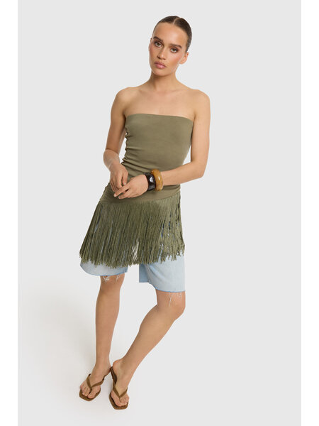 REFINED strapless assymetric top FIE (R2606850204) army