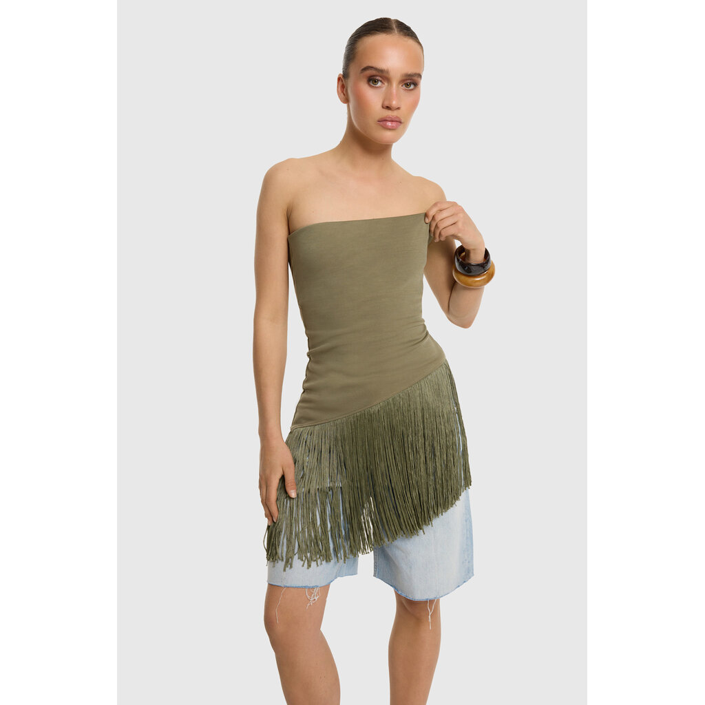 REFINED strapless assymetric top FIE (R2606850204) army
