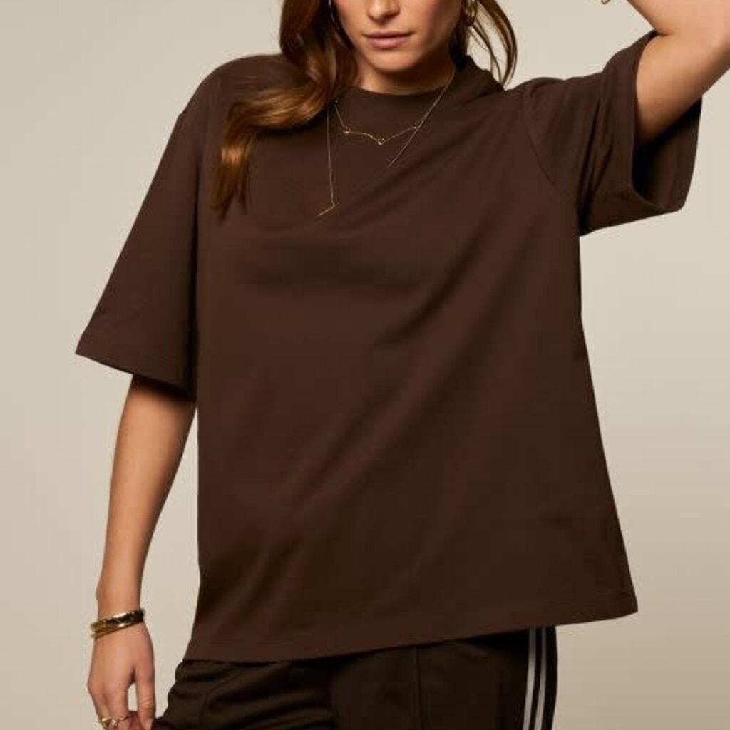 Oversized basic T-shirt MJ15543  Donkerbruin