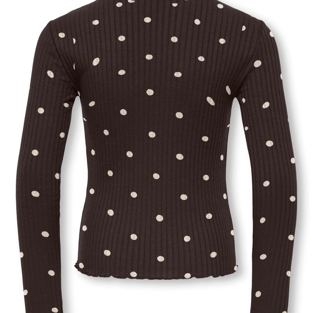 KIDS ONLY KOGFRANSISKA LIFE L/S HI-NCK AOP JRS 15390660 Brown