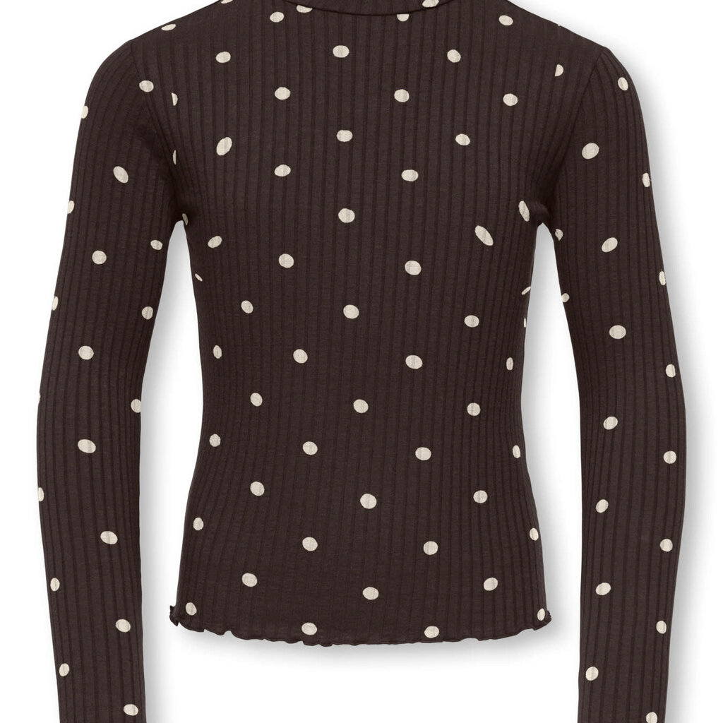 KIDS ONLY KOGFRANSISKA LIFE L/S HI-NCK AOP JRS 15390660 Brown