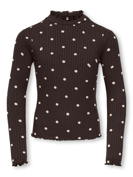 KIDS ONLY KOGFRANSISKA LIFE L/S HI-NCK AOP JRS 15390660 Brown