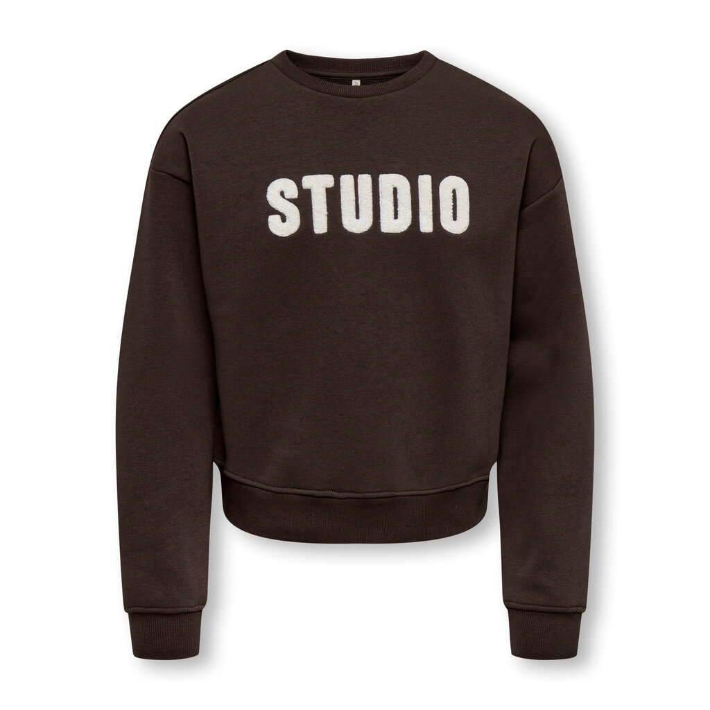 KIDS ONLY KOGSWEAT LS CREW OVZ STAT SWT NOOS 15353354 Coffee Bean STUDIO - Terry Emb.
