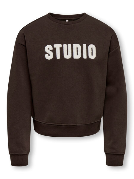 KIDS ONLY KOGSWEAT LS CREW OVZ STAT SWT NOOS 15353354 Coffee Bean STUDIO - Terry Emb.