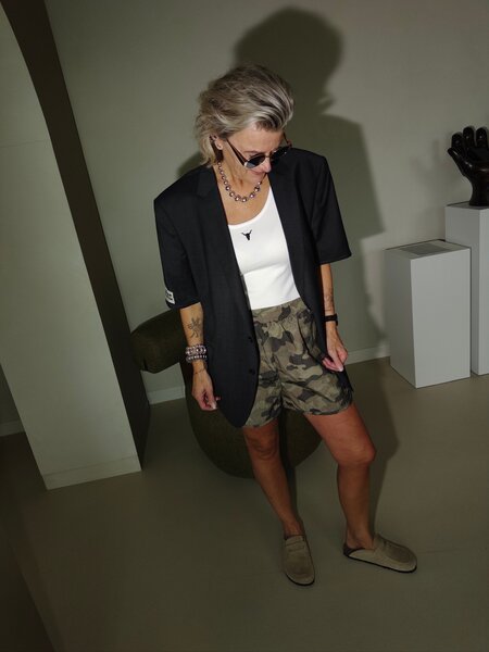 Camouflage short parachute stof