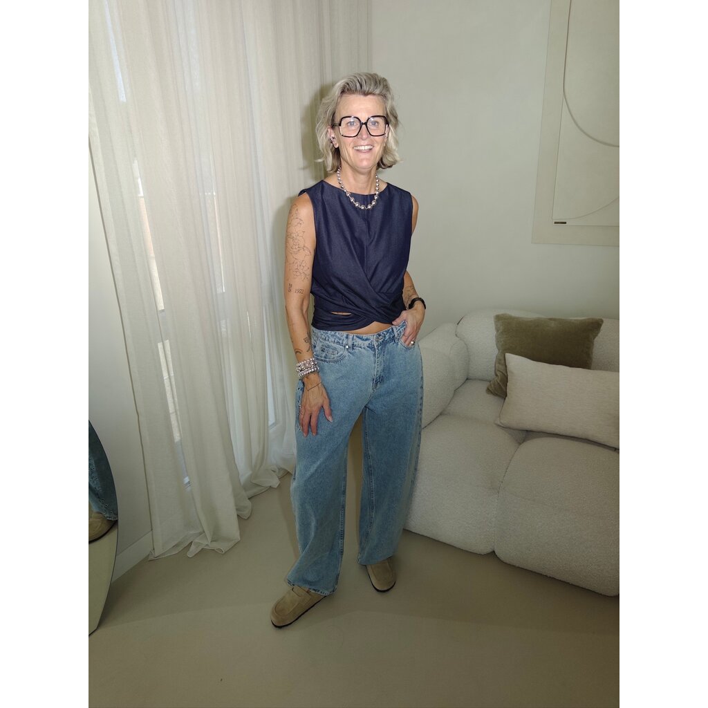 Dark blue denim top