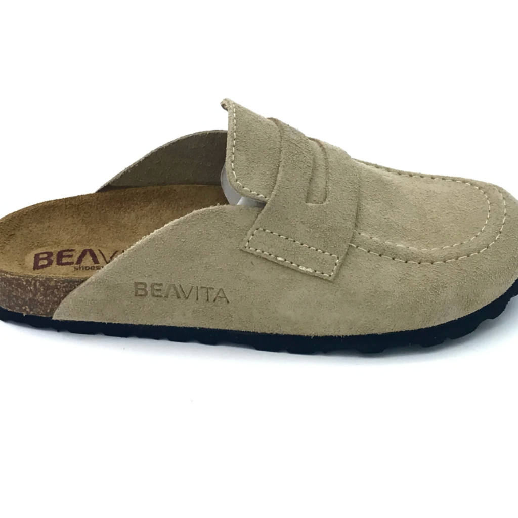 Leather clogs - taupe