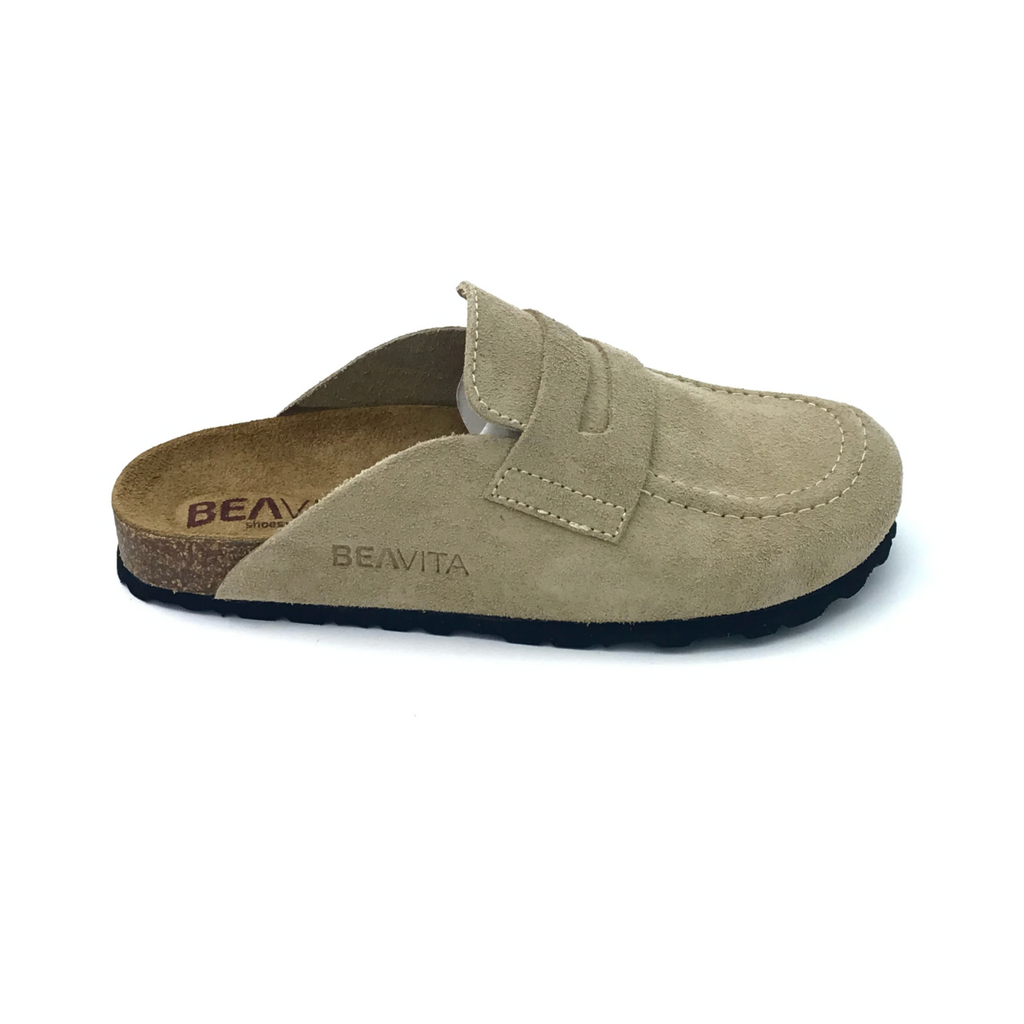 Leather clogs - taupe