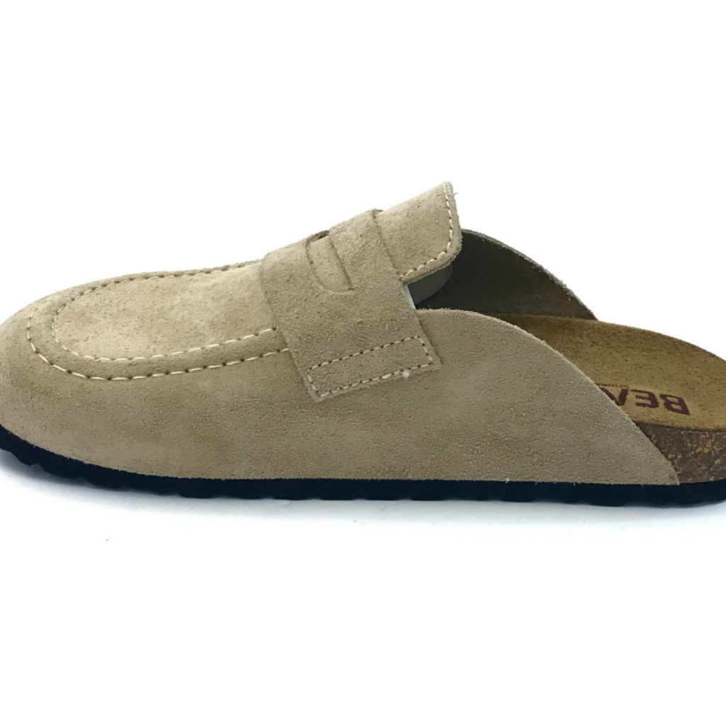 Leather clogs - taupe