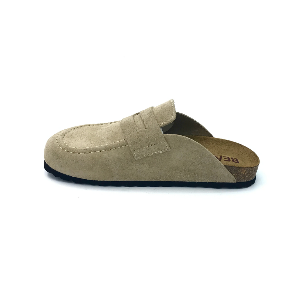 Leather clogs - taupe