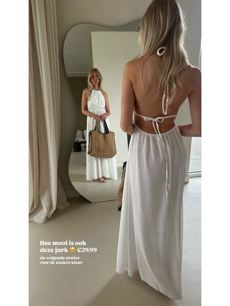 Maxi open back dress - white