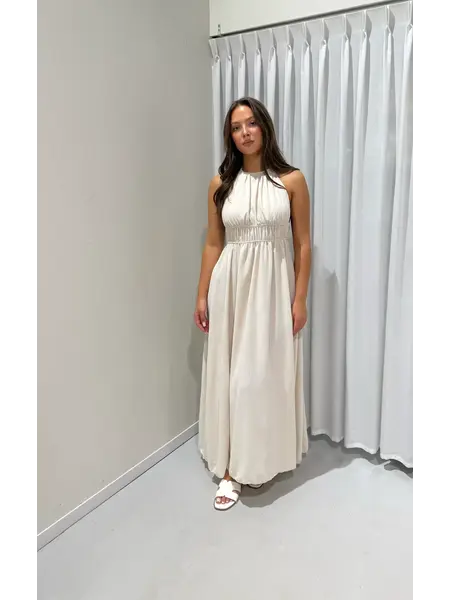 Maxi open back dress - beige