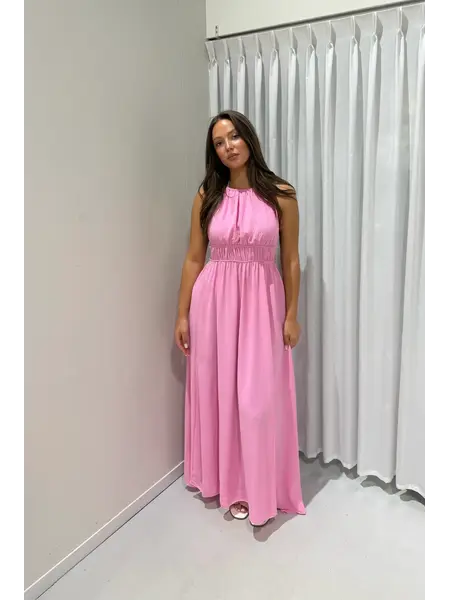 Maxi open back dress - roze