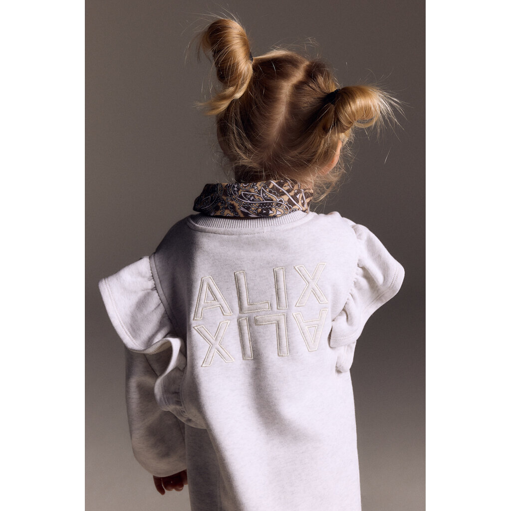 ALIX mini sweat ruffle dress 62603373482 super light grey melange